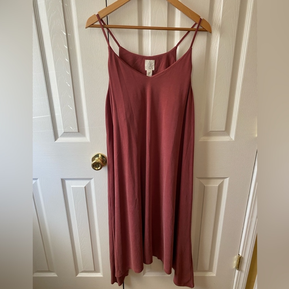 🆕 joie Terracotta Modal Blend Asymmetrical Hem Trapeze Back Sundress SZ M
